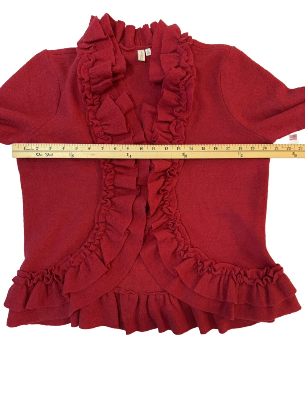 Madison Ruffle Neck Wool Jacket. Large - Picture 4 of 10